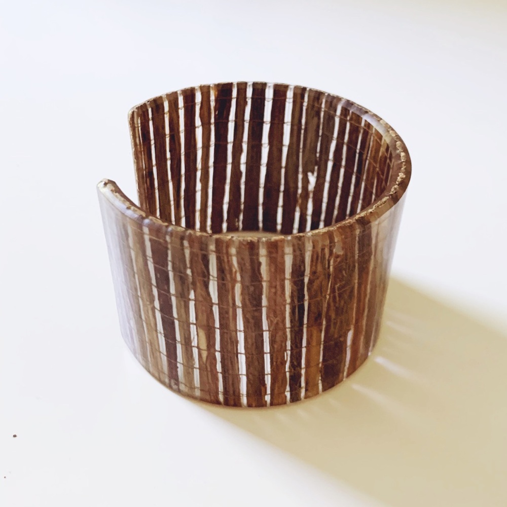 Resin and wood cuff bracelet